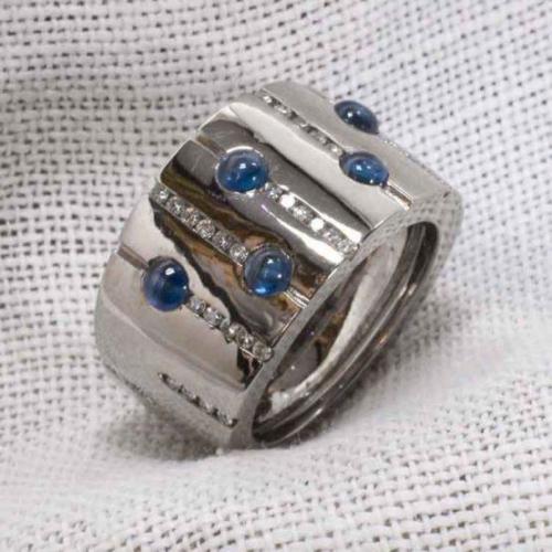 Bague Perle de pluie en or palladié 15 g.